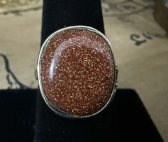 Sterling Silver & LiDiex Glassworks Goldstone Healing Altar Ring – Voodoo Estate