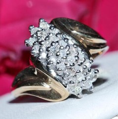 10k yellow gold ring 0.25c natural diamond sz 6.5 vintage handmade 2.65gr Gab183