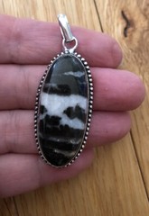 White Buffalo Turquoise Oval 2” Artisan Pendant Southwest Style Raindrop Bezel