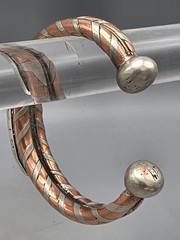 Large Tuareg Coin Silver & Copper Cuff Bracelet – Mali