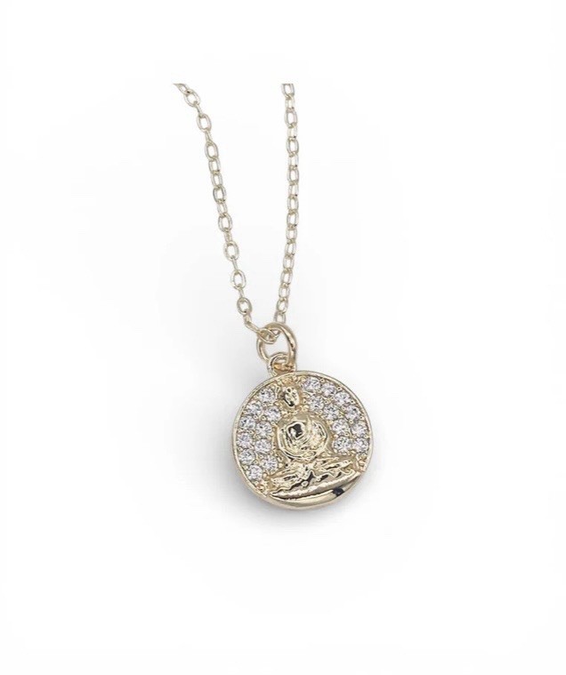 VB&Co Buddha Gold Coin Pendant Necklace