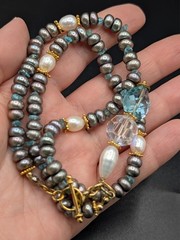 Artisan Style Cultured Pearl Statement Necklace