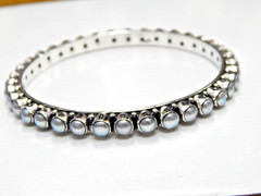 Freshwater pearl Bengle 925 sterling silver jewelry handmade Bengle size 2-6
