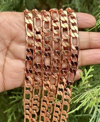24 inch Pure Copper Flat FIGARO Chain Necklace, Healing Copper Jewelry Spiritual