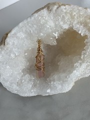 Wire Wrapped Rose Quartz Crystal Pendant