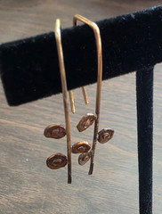 Handmade Rustic Aged Mixed Metal Flower Jewelry Earrings