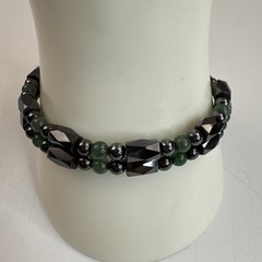 Genuine Magnetic HEMATITE Bracelet Adjustable 7.5″ Base 6 mm Hand-Made in USA