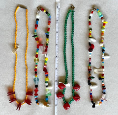 Rare Vtg Lot 4 Czechoslovakian/Bohemian Glass Bead Necklaces w/Drops Tags 16″
