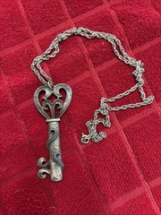 Pewter Necklace Fashioned After Skeleton Key Jewelry 24” Chain