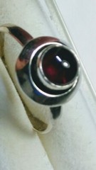CHARMING UNTREATED NATURAL GARNET IN STERLING SILVER RING SIZE 8.25-8.5!