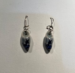 Dutch Shoes Earrings Vintage Porcelain Blue Windmills Made in Holland