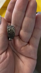 Handcrafted Silver Spoon Ring Size 14 Heart Nature Wrap Adjustable Unisex Adults