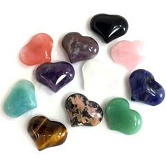 Carving Heart Stone Healing Crystal Decor,Energy Love,Rose Quartz,Rhodonite 25mm