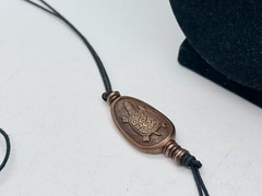UNIQUE ARTISAN MIXED METALS REVERSIBLE TURTLES SUEDE ADJUSTABLE NECKLACE-30″