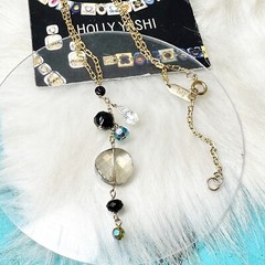 Holly Yashi Cascade Gemstone Purple Blue Crystal Pendant Gold Necklace