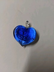 Glass Pendant With Glass Loop 1 1/2 In long