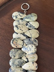 Serpentine Stone Bracelet 7.75″ Natural Earthy Yellow Black