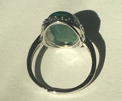 malachite ring S925 adjustable to size 6,7, 8 & 9
