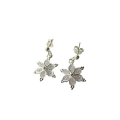 HASLA Norway 925 Sterling Silver Filigree Snowflake Dangle Drop Earrings New