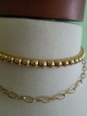 Hardwear Stainless Steel gold Beaded And Paperclip Layered Necklace designer