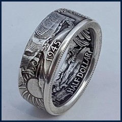 Vintage Coin Style Men’s Ring Handmade Statement Jewelry Gift