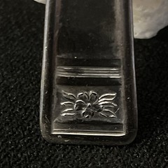 HandMade From Silver Played VTG spoon.SilverBezel w/black Onyx Stone 2 1/4”x5/8”