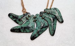 Charming Charlie Patinated Brass Pendant Necklace Silver Tone 18-20″ –*NEW* NWT