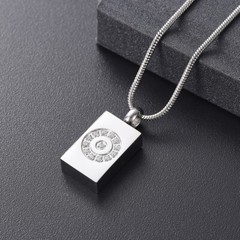 Square Cremation Urn Necklace for Ashes Memorial Pendant Stainless Steel Jewelry