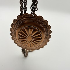 Vintage Solid Copper Concho Necklace Southwestern 30″ Artisan Healing