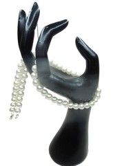 Glass pearl choker necklace handmade white single strand