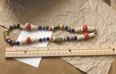 Multicultural Trade Bead (Danish and Venetian?) w/Ostrich Egg Shell 18″ Necklace