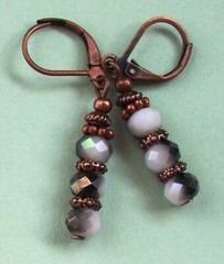 TRIPLE Faceted Chinese Crystals COPPER earrings handcrafted CHOOSE