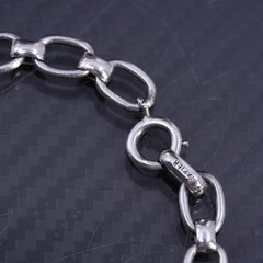 6.75” 8mm, vintage Napier Co. sterling silver 925 flatten oval link bracelet