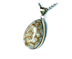 Natural Light Brown Coral Handcrafted solid 925 sterling silver Pendant 45mm