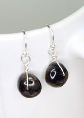 Iolite Dark Blue Roundel 8mm x 10mm Gemstone Earrings 925 Sterling Silver 1″