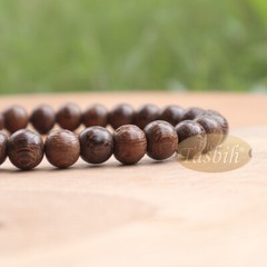 Tropical Johar Wood Beads Elastic 7mm Unisex 7.5-8 inch Beaded Prayer Bracelet