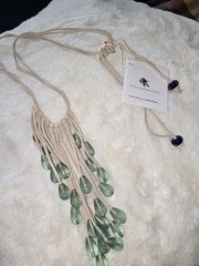 Noonday Collection. Hightide Sea Glass and Leather Necklace. Made in India.