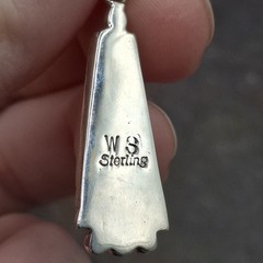 Signed WS Sterling Silver Mosaic Inlay Pendant Native American Willie Shaw