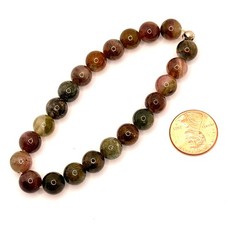 Multi Color Polished Tourmaline Gemstone Stretch Beaded Bracelet