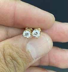 14K Yellow Gold Natural SI1-SI2 0.75 CTW Color G Real Diamond Stud Earring