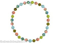 NEW JILZARA Clay Beads CANYON Multi Color Handmade Medium 12mm Necklace