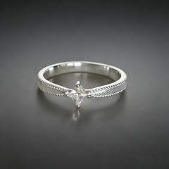 Custom Lab Diamond Princess Cut 3.5×3.5mm Solitaire Women Ring 10K White Gold