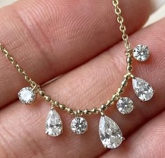 Lovely RARE 11.00 White Diamond Necklace , Tariffs FREE & matching Studs.