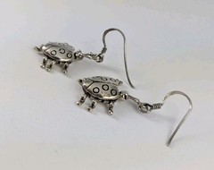 Sterling Silver Ladybug Dangle Earrings Movable Head & Legs AS IS