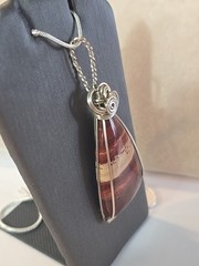 Picture Jasper Artisan Wire Wrapped Sterling Silver Necklace Pendant OOAK Gem A