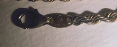 Vintage 21” long 10k 1/20 GF over sterling silver 925 rope chain necklace((B120)