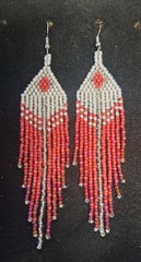 Handmade Japanese Seed Bead Bohemian Native Style Tassel Fringe Earrings