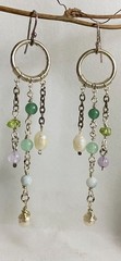 Silver Gemstone Pearl Earrings