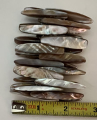 Natural Nacre Mother of Pearl Bracelet Each Shell Offset w/Stretch Band Handmade