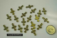 20 Ant Gold plated CROSS earring pendant charms you can dangle CFP132